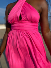 Load image into Gallery viewer, Sienna Halter Pink Midi Dress