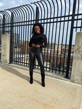 Load image into Gallery viewer, Sheer Foxy black feather Top