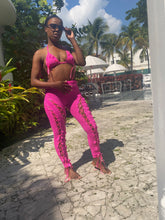Load image into Gallery viewer, Fuchsia 2-Piece Mesh Pants Set