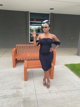 Load image into Gallery viewer, Angela Bodycon midi Black Dress