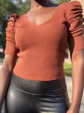 Load image into Gallery viewer, Effortless Crop Ballon Sleeve Sweater