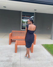 Load image into Gallery viewer, Angela Bodycon midi Black Dress