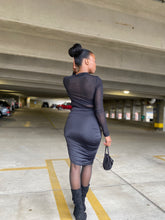 Load image into Gallery viewer, Sheer Foxy black feather Top