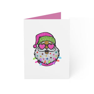 Pink Santa Greeting Cards (1, 10, 30, and 50pcs)