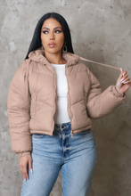 Load image into Gallery viewer, Mocha 2 in 1 Puffer Coat &amp; Vest
