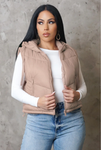 Load image into Gallery viewer, Mocha 2 in 1 Puffer Coat &amp; Vest
