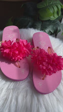 Load and play video in Gallery viewer, Y2K floral thong flip-flops
